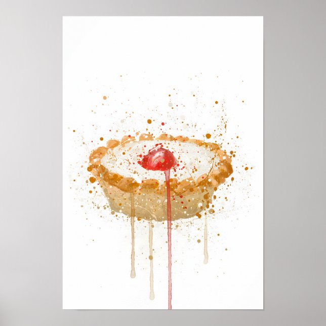 Affiche Cake Wall Art Print 'Cherry Bakewell' (Devant)