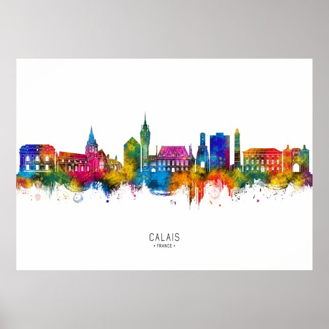 Affiche Calais France Skyline (Devant)