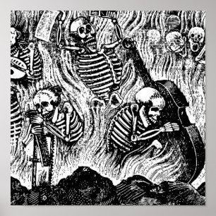 Affiche Calavera des années 1900 Mexique d'artistes et