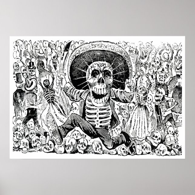 Affiche Calavera Oaxaqueña par José Guadalupe Posada 1903 (Devant)