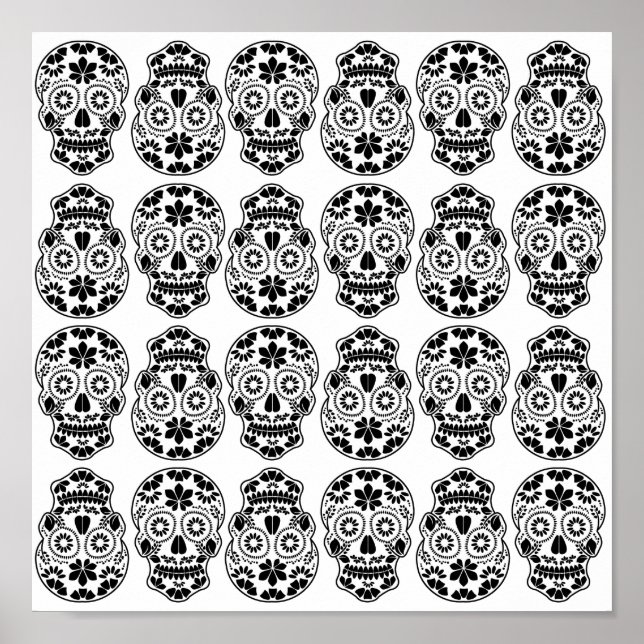 Affiche Calavera sucre crâne bonbon_floral mexicaine calav (Devant)