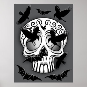 Affiche Calaveras décoratives Halloween