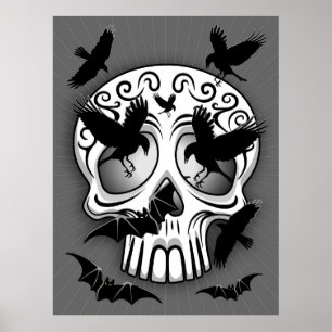 Affiche Calaveras décoratives Halloween