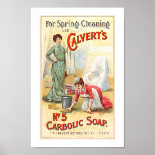 Affiche Calceaux vintages Carboic No.5 Publicité sur savon