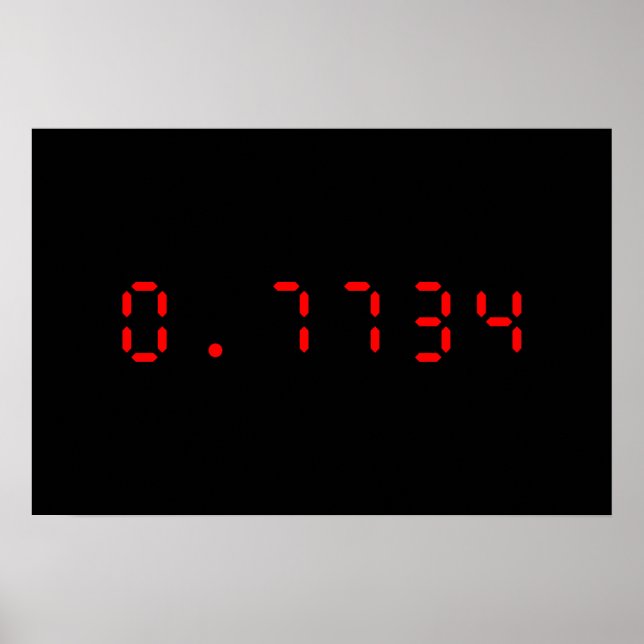 Affiche Calculatrice DEL Bonjour | 0,7734 (Devant)