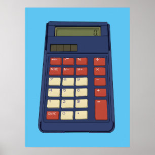 Affiche Calculatrice des années 80 90 Math School Nostalgi