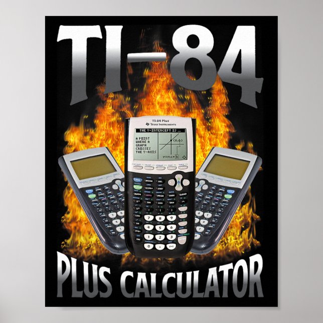Affiche Calculatrice Ti-84 Plus Prof de maths drôle  (Devant)