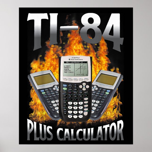 Affiche Calculatrice Ti-84 Plus Prof de maths drôle (Devant)