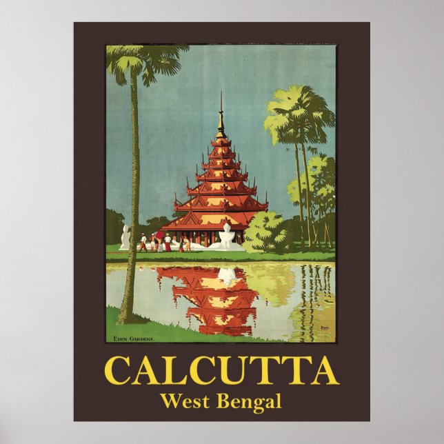 Affiche Calcutta, capitale du Bengale Occidental, Inde (Devant)