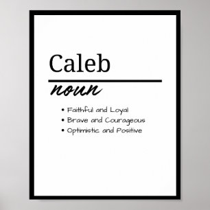 Affiche Caleb, Définition de prénom personnalisé garçon