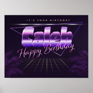 Affiche Caleb Prénom Date de l'anniversaire de l'affiche