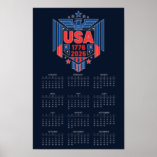 Affiche Calendrier 1776-2026 USA