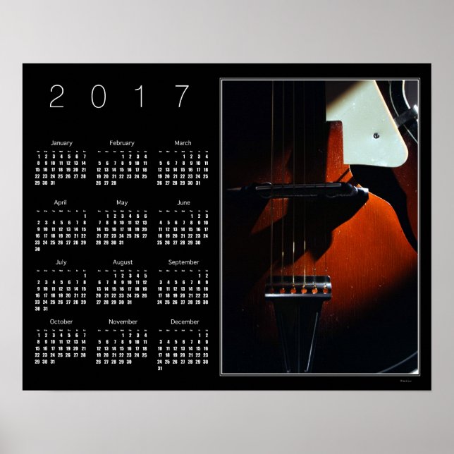 Affiche Calendrier 2017 When My Guitar Gently Sleeps (Devant)