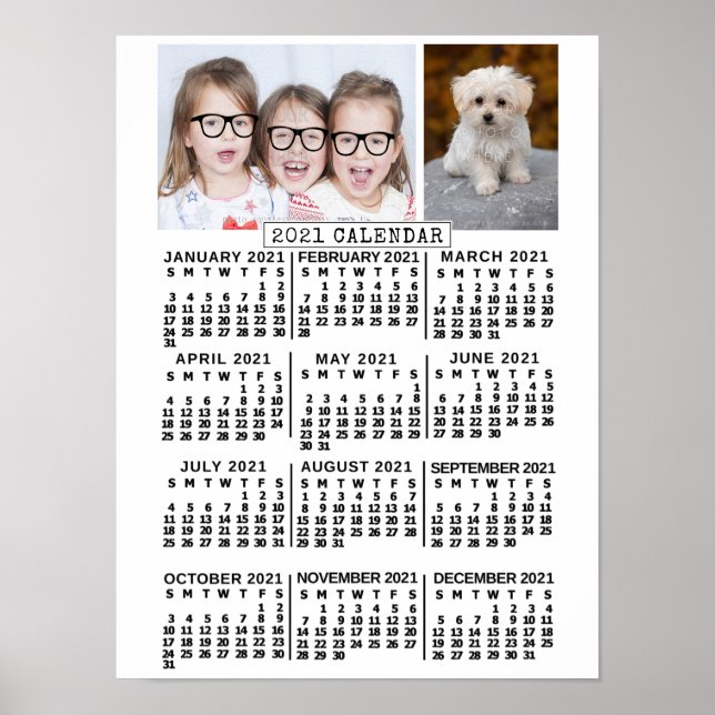 Affiche Calendrier 2021 (Voir la description pour la nouve (Devant)