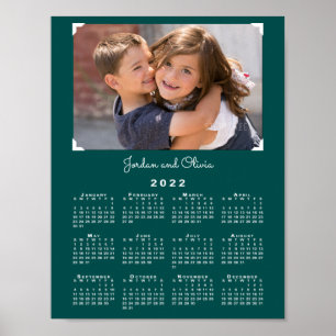Affiche Calendrier 2022 avec votre photo et votre nom sur