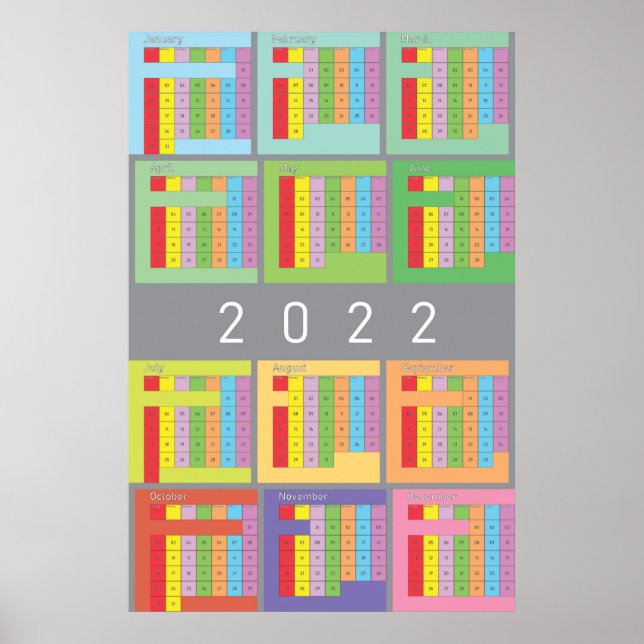 Affiche calendrier 2022 couleur intégrale (Devant)
