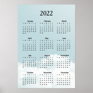 Affiche Calendrier 2022 Nuages Ciel
