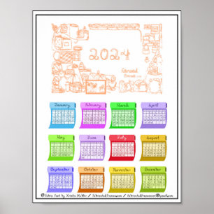 Affiche Calendrier 2024 Boulons Tissu Fonte Cadres Fabriqu