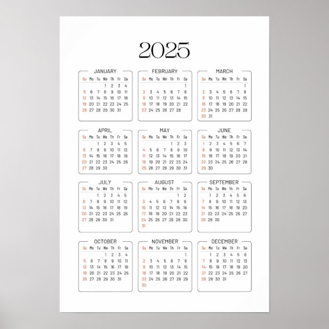 Affiche Calendrier 2025  (Devant)