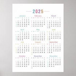 Affiche Calendrier 2025