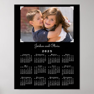 Affiche Calendrier 2025 avec votre photo et votre nom en n