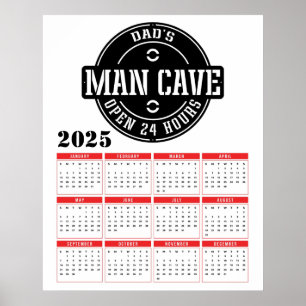 Affiche Calendrier 2025 de la Caverne de l'Homme de Papa