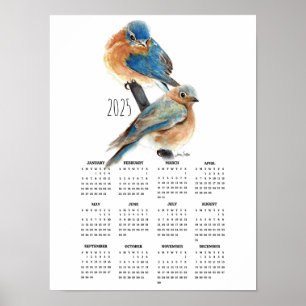 Affiche Calendrier 2025 de l'affiche Bluebird Couple
