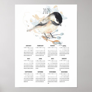 Affiche Calendrier 2025 de l'affiche de poulet adorable