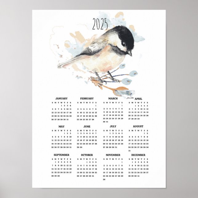 Affiche Calendrier 2025 de l'affiche de poulet adorable (Devant)