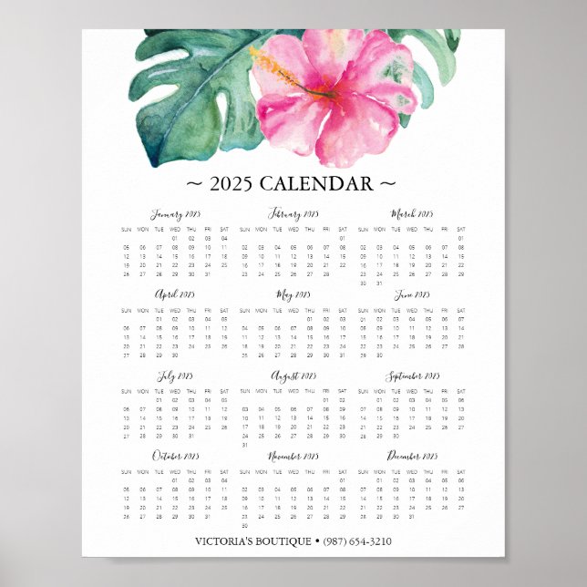 Affiche Calendrier 2025 Promo Tropical Small Business (Devant)