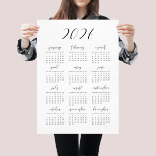 Affiche Calendrier 2025 simple et élégant