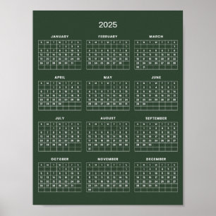 Affiche Calendrier 2025 Simple mais Élégant   