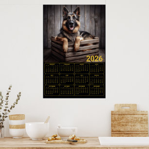 Affiche Calendrier 2026 Berger Allemand