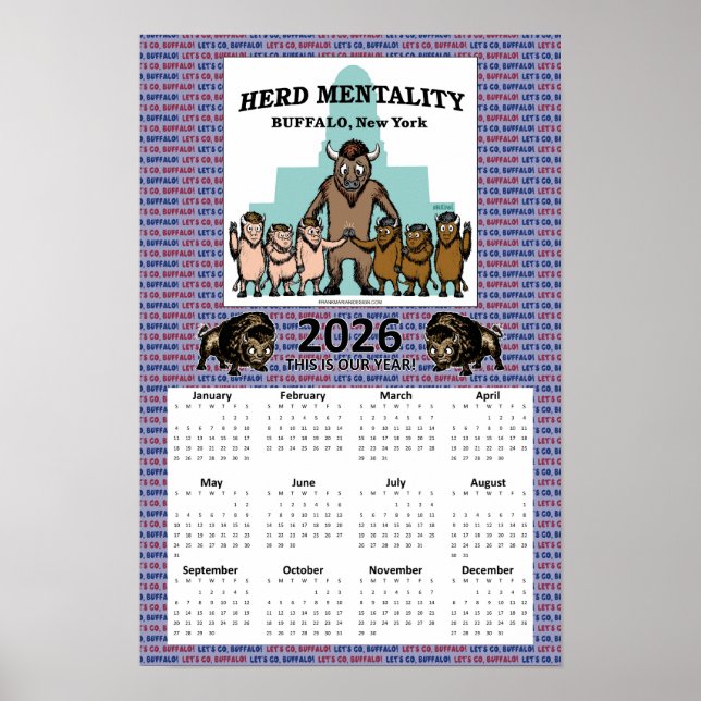 Affiche Calendrier 2026 de la Mentalité de Troupeau (12 x  (Devant)