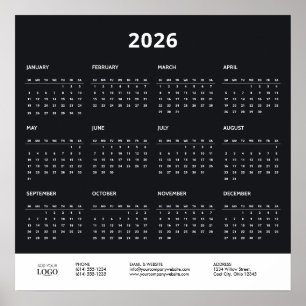 Affiche Calendrier 2026 Entreprise Logo Marque
