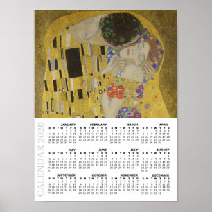Affiche Calendrier 2026, Grand, Le Baiser / Gustav Klimt