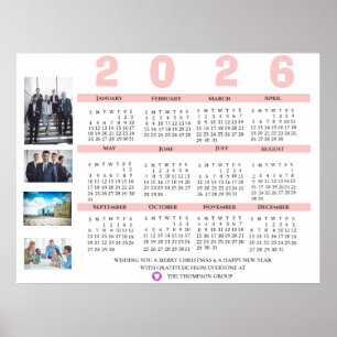 Affiche Calendrier 2026 Photo Noël Nouvel An Entreprise