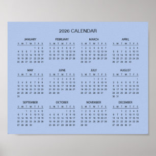 Affiche Calendrier 2026 Simple mais Élégant   