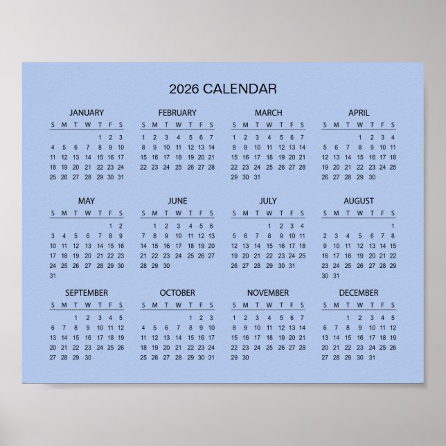 Affiche Calendrier 2026 Simple mais Élégant |  (Devant)