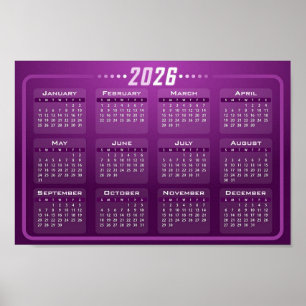 Affiche Calendrier 2026 Violet