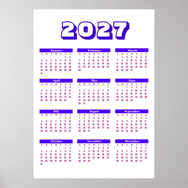 Affiche Calendrier 2027 (Devant)