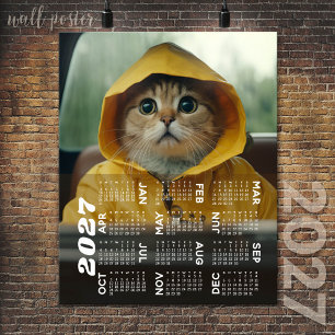 Affiche Calendrier 2027 avec photo vue annuelle moderne