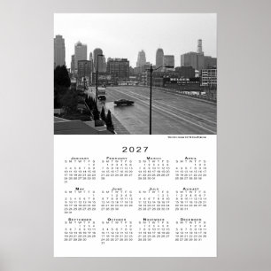 Affiche Calendrier 2027 de la skyline de Kansas City, Miss