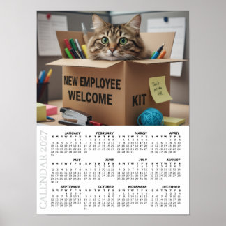 Affiche Calendrier 2027, RH / Nouvel Employé - Chats de Bu