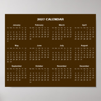 Affiche Calendrier 2027 Simple et Élégant |