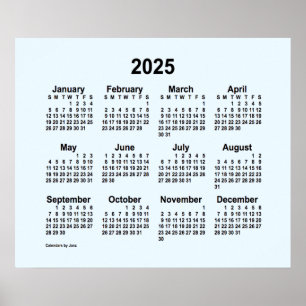 Affiche Calendrier Alice Blue 2025 par Janz Print
