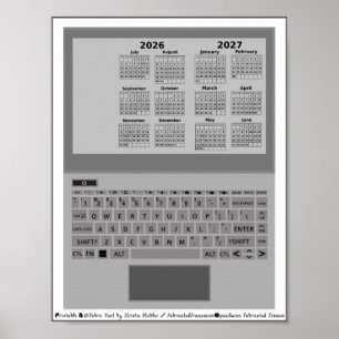 Affiche Calendrier année scolaire 2026-2027 Clavier d'ordi