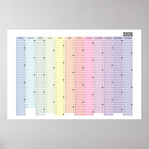 Affiche Calendrier annuel 2026