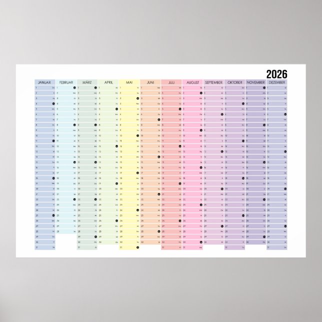 Affiche Calendrier annuel 2026 (Devant)
