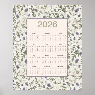 Affiche Calendrier annuel 2026 Chardon